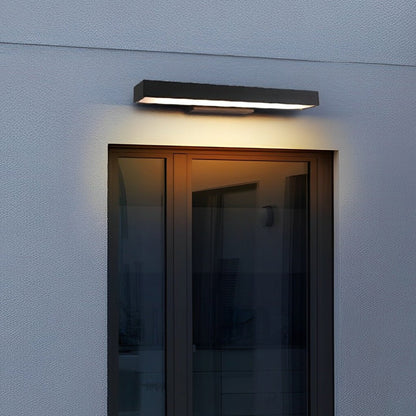Outdoor wall lamp featuring a sleek black stainless steel design and a built-in motion sensor for enhanced security and illumination. Ideal for patios, gardens, and entry 0
