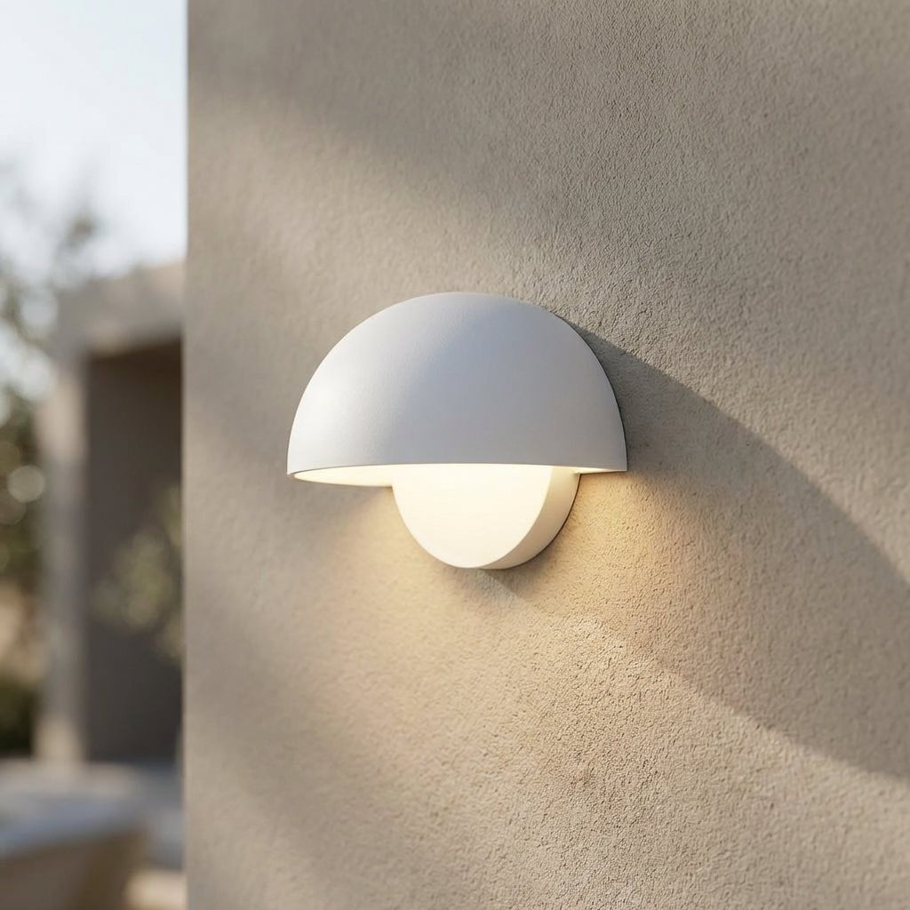 Modern black LED outdoor wall lamp featuring a weather-resistant design, ideal for illuminating patios, gardens, and entryways. 1
