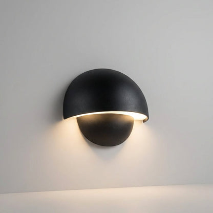 Modern black LED outdoor wall lamp featuring a weather-resistant design, ideal for illuminating patios, gardens, and entryways. 0