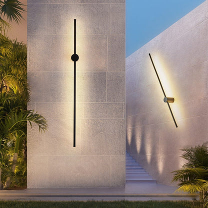 Modern aluminum outdoor wall light with weatherproof design, featuring energy-efficient LED technology, perfect for illuminating gardens and patios. 4