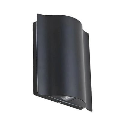 Outdoor wall sconce featuring a stylish matte black aluminum design, showcasing a captivating water wave lighting effect with up and down illumination, perfect for enhancing outdoor spaces 7