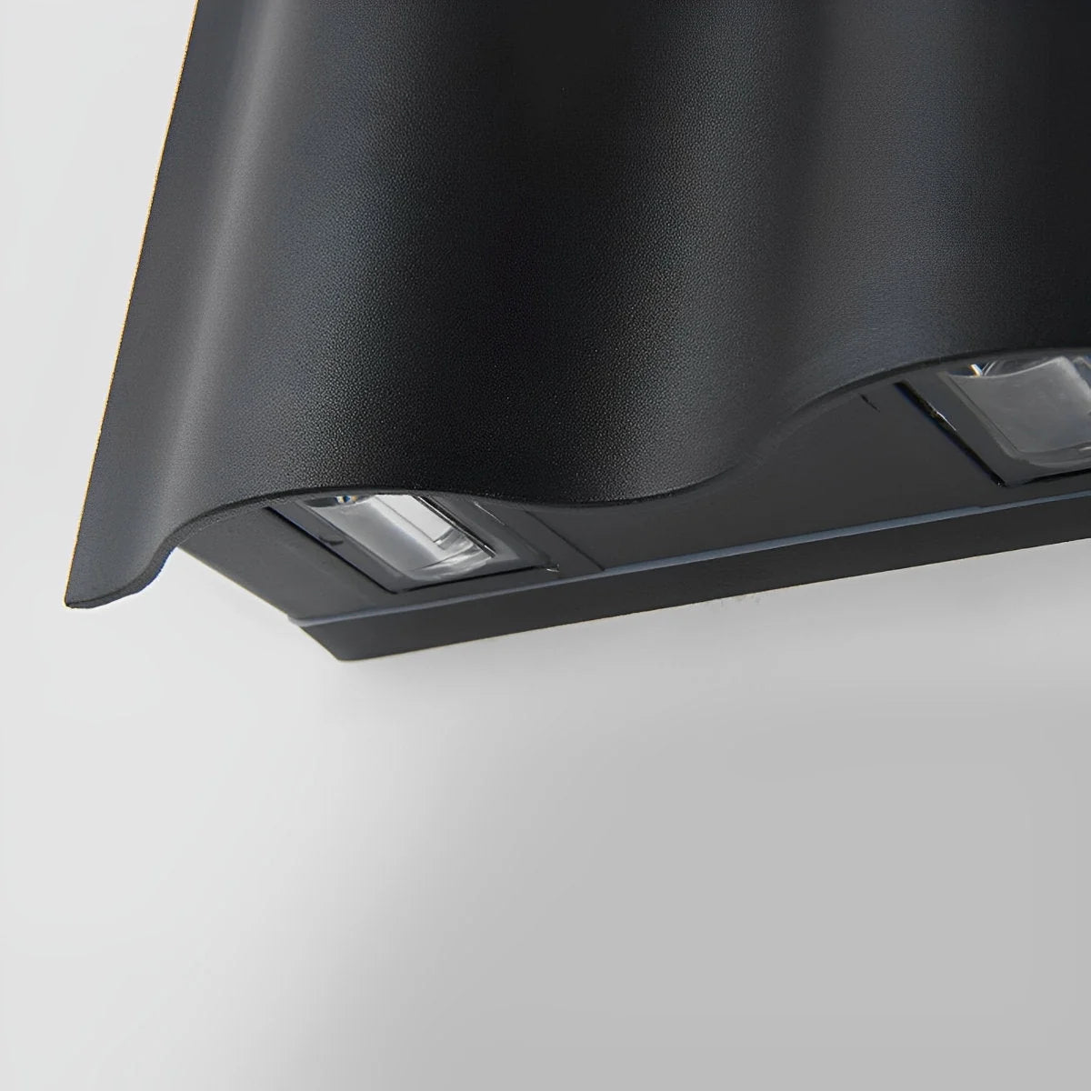 Outdoor wall sconce featuring a stylish matte black aluminum design, showcasing a captivating water wave lighting effect with up and down illumination, perfect for enhancing outdoor spaces 6