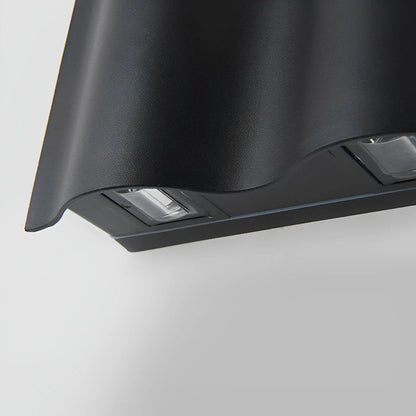 Outdoor wall sconce featuring a stylish matte black aluminum design, showcasing a captivating water wave lighting effect with up and down illumination, perfect for enhancing outdoor spaces 6