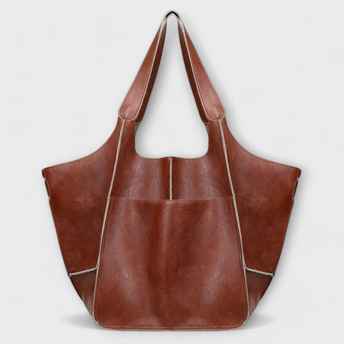 Oversized shoulder bag made of durable PU leather, featuring a versatile design and elegant style, perfect for everyday use. 5