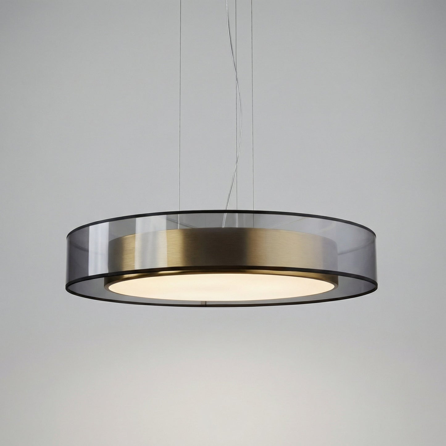 Modern pendant lamp featuring an adjustable height and an elegant rose gold finish, designed with a sleek glass shade, perfect for contemporary home decor. 2