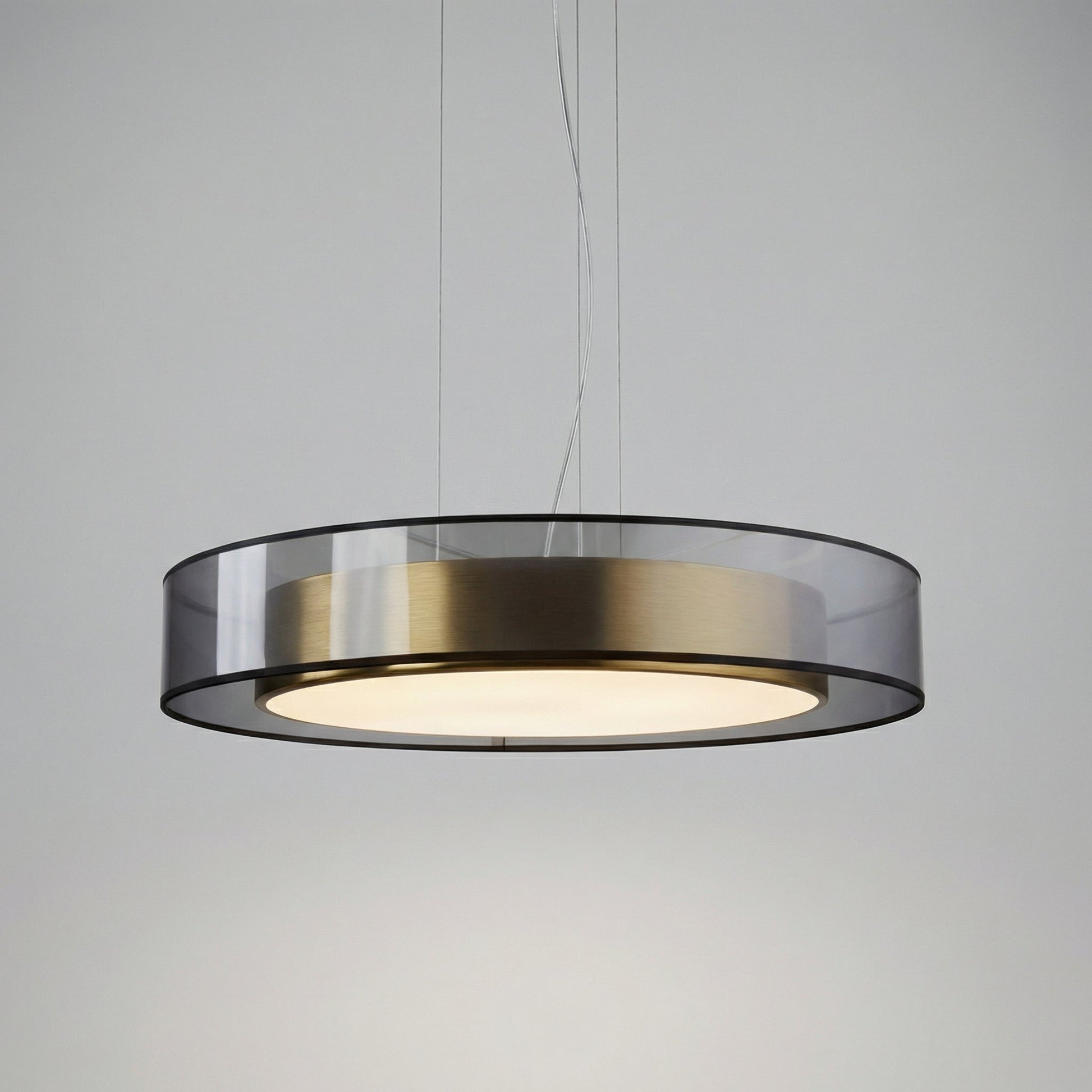 Modern pendant lamp featuring an adjustable height and an elegant rose gold finish, designed with a sleek glass shade, perfect for contemporary home decor. 2