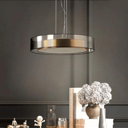 Modern pendant lamp featuring an adjustable height and an elegant rose gold finish, designed with a sleek glass shade, perfect for contemporary home decor. 5