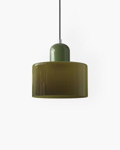 Modern pendant lamp featuring a soft glass shade in earthy tones, showcasing a sculptural design that adds a contemporary touch to any space. 10