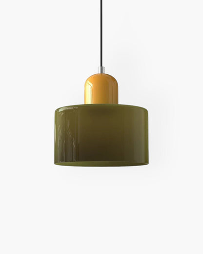 Modern pendant lamp featuring a soft glass shade in earthy tones, showcasing a sculptural design that adds a contemporary touch to any space. 38