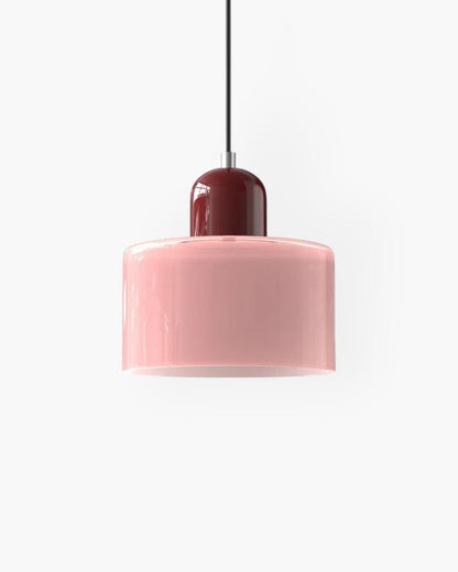 Modern pendant lamp featuring a soft glass shade in earthy tones, showcasing a sculptural design that adds a contemporary touch to any space. 12