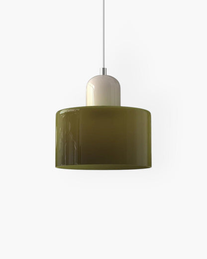 Modern pendant lamp featuring a soft glass shade in earthy tones, showcasing a sculptural design that adds a contemporary touch to any space. 31