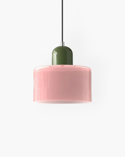 Modern pendant lamp featuring a soft glass shade in earthy tones, showcasing a sculptural design that adds a contemporary touch to any space. 15