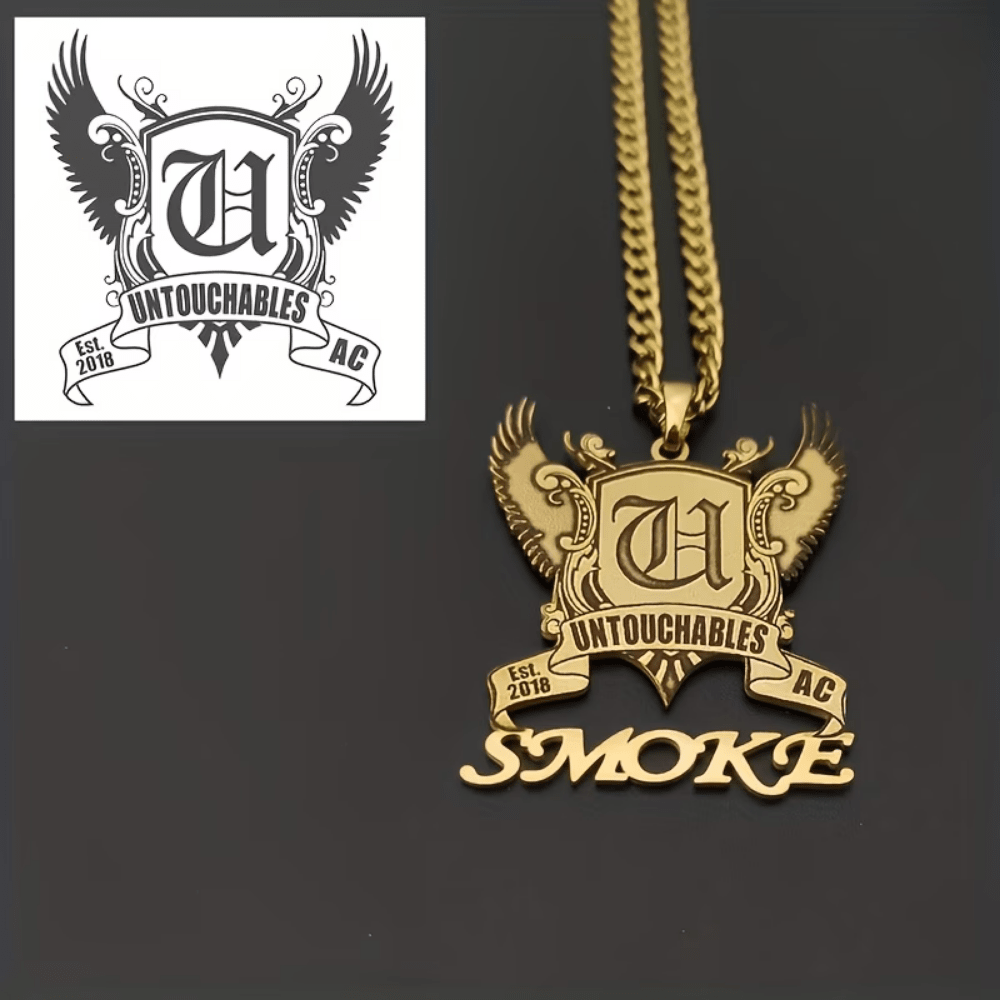 Personalized stainless steel vintage style photo pendant necklace with custom engraving, showcasing a unique, heartfelt gift for loved ones. 1