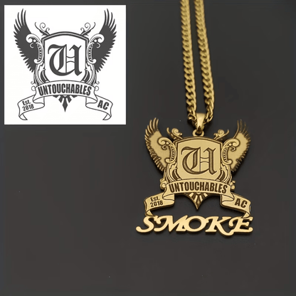 Personalized stainless steel vintage style photo pendant necklace with custom engraving, showcasing a unique, heartfelt gift for loved ones. 1