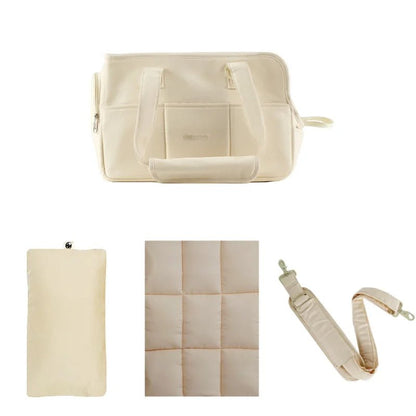 Lightweight pet carrier for cats and small dogs made from breathable cotton material, featuring a compact design ideal for travel. 8
