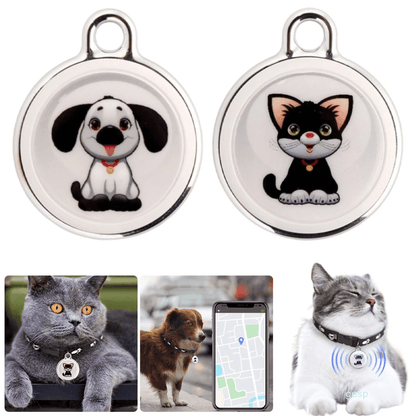 Pet GPS Tracker for dogs and cats featuring real-time location tracking, sound alert, and a waterproof design for outdoor use. 1