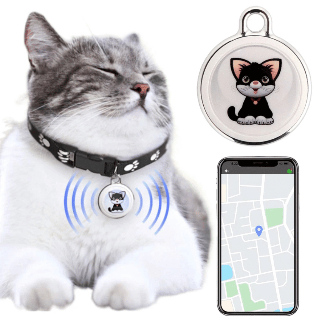 Pet GPS Tracker for dogs and cats featuring real-time location tracking, sound alert, and a waterproof design for outdoor use. 0