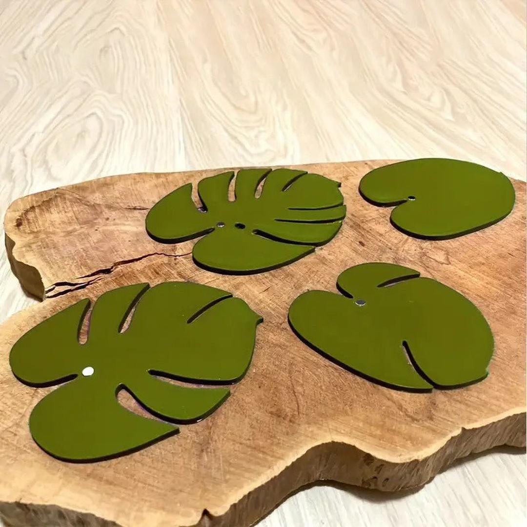 Plant-Shaped Kitchen Coaster Set
