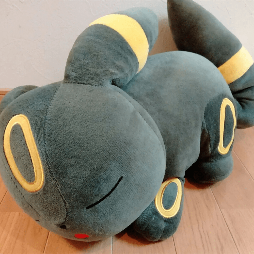 Plush black cat sleeping doll, soft stuffed animal ideal for cozy comfort and cuddling. 2