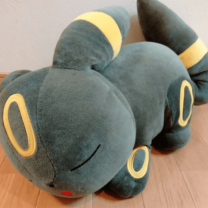 Plush black cat sleeping doll, soft stuffed animal ideal for cozy comfort and cuddling. 2