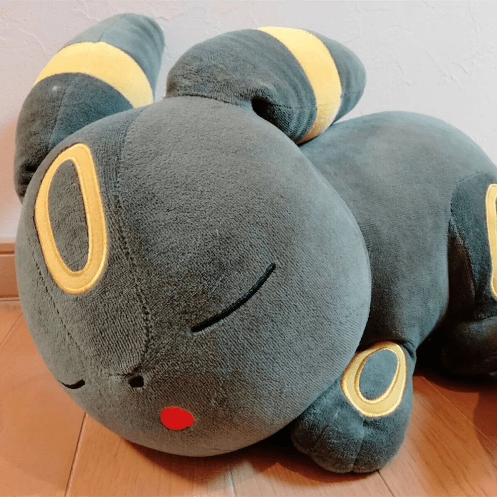 Plush black cat sleeping doll, soft stuffed animal ideal for cozy comfort and cuddling. 3