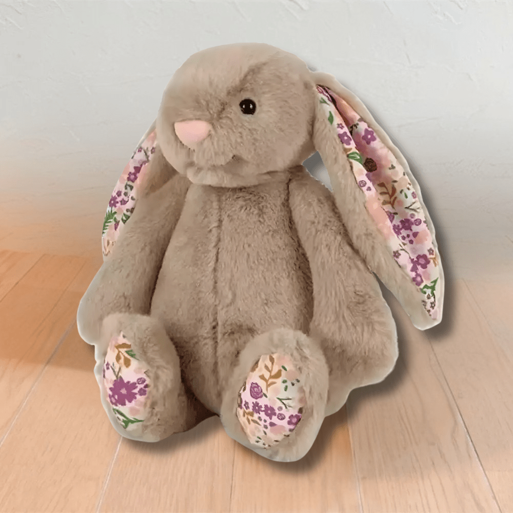 Plush Bunny Toy with long ears, 30cm cuddly rabbit plushie, soft stuffed animal perfect for kids and home decor. 3