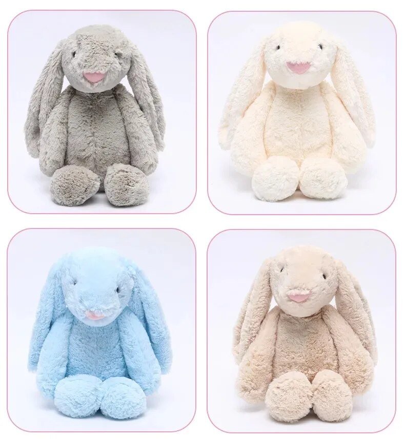 Plush Bunny Toy with a luxurious velvet finish, available in two sizes, perfect cuddly companion for kids. 2