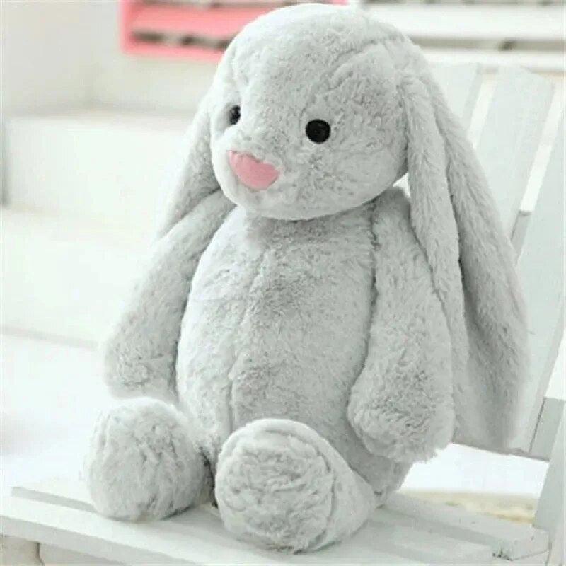Plush Bunny Toy with a luxurious velvet finish, available in two sizes, perfect cuddly companion for kids. 0