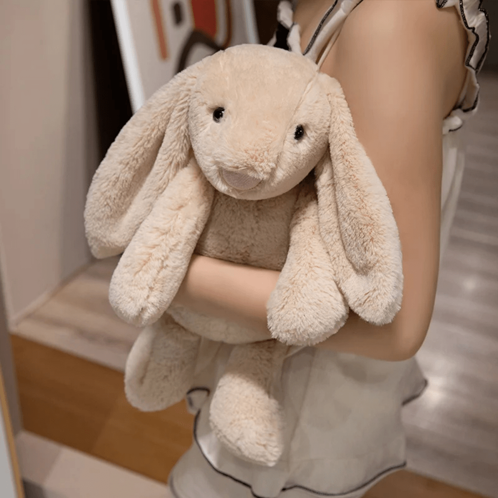 Plush Bunnycat Toy with long ears, 20cm soft stuffed animal perfect for cuddling and display, featuring a cute design and premium materials. 1