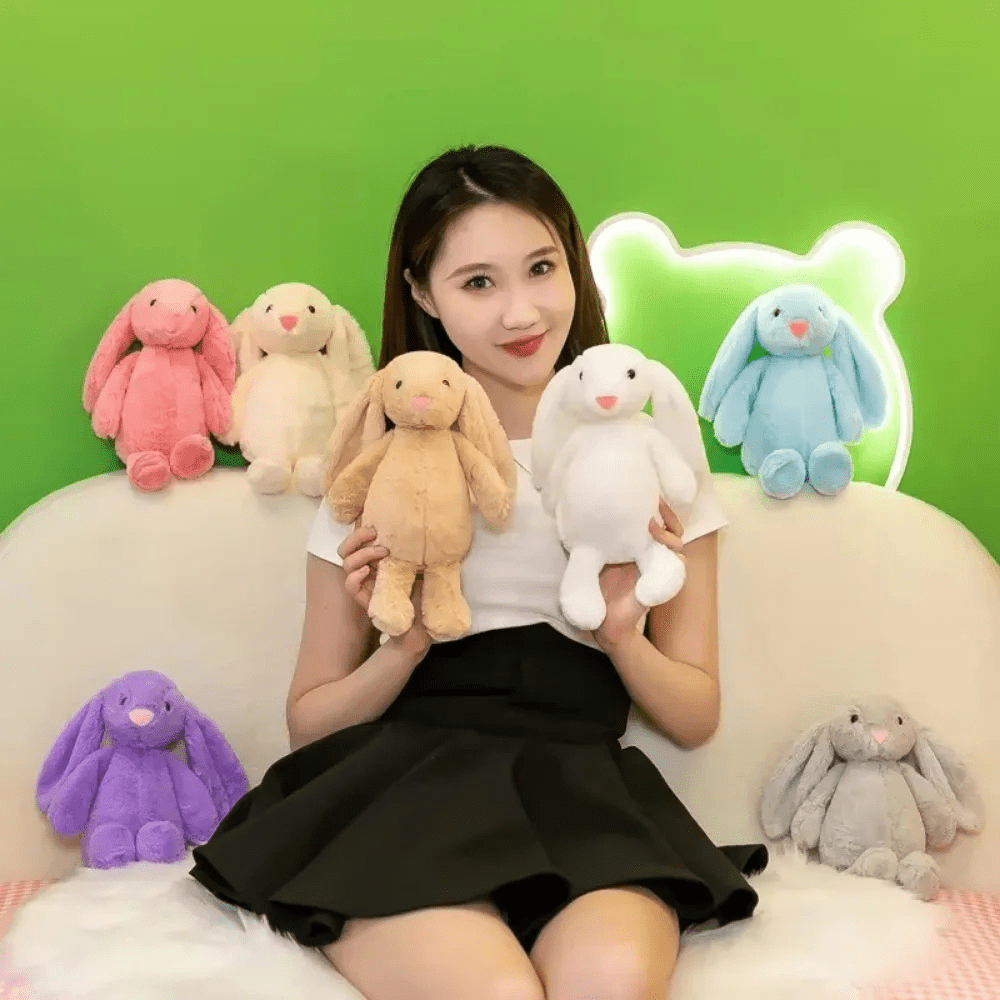 Plush Bunnycat Toy with long ears, soft stuffed animal for kids and adults, 30cm cuddly rabbit plushie perfect for hugging and play 8