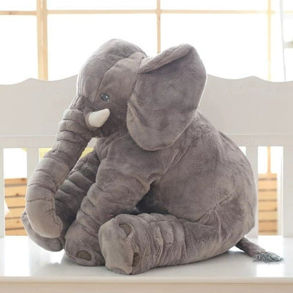 Plush elephant pillow for kids, perfect for cuddling and playtime, featuring super-soft comfort cushion, available in two sizes. 4