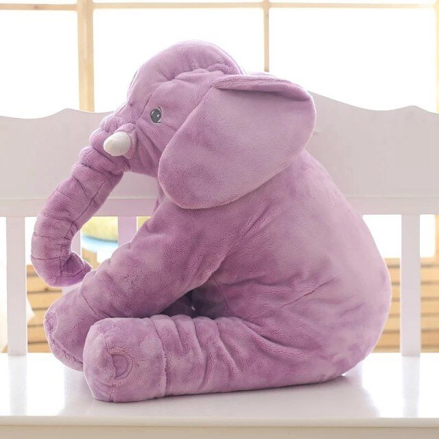 Plush elephant pillow for kids, perfect for cuddling and playtime, featuring super-soft comfort cushion, available in two sizes. 7