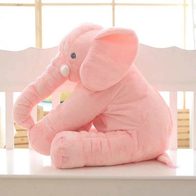 Plush elephant pillow for kids, perfect for cuddling and playtime, featuring super-soft comfort cushion, available in two sizes. 6