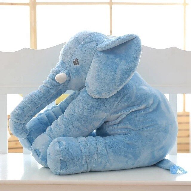 Plush elephant pillow for kids, perfect for cuddling and playtime, featuring super-soft comfort cushion, available in two sizes. 5