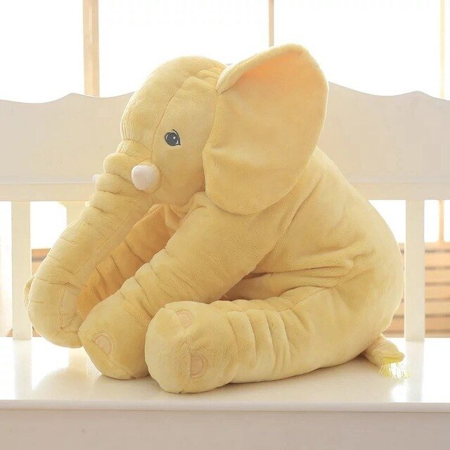 Plush elephant pillow for kids, perfect for cuddling and playtime, featuring super-soft comfort cushion, available in two sizes. 8