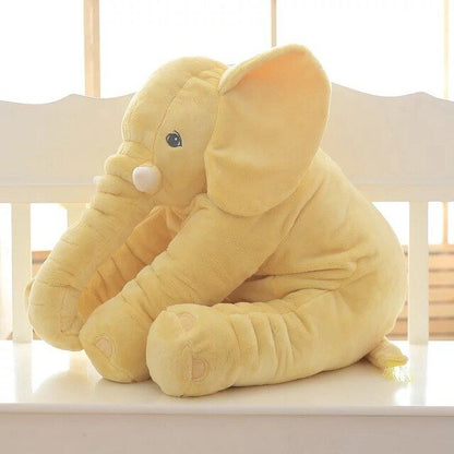 Plush elephant pillow for kids, perfect for cuddling and playtime, featuring super-soft comfort cushion, available in two sizes. 8
