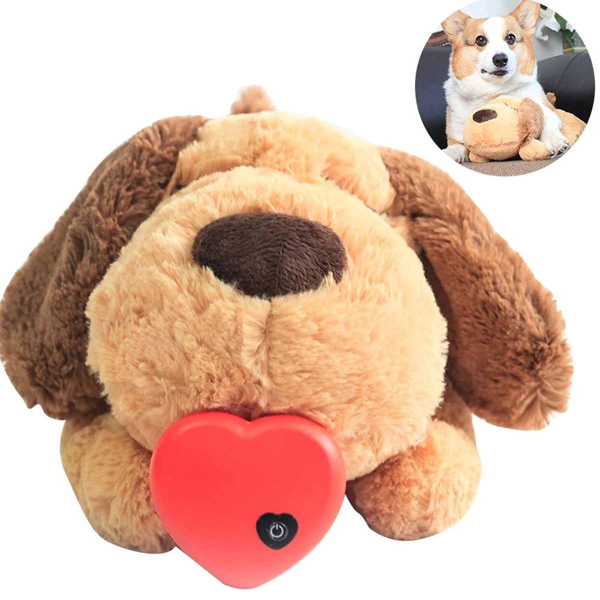 Plush puppy toy featuring a heartbeat simulator for soothing comfort, designed with an ultra-soft and cuddly exterior, perfect for children and pet lovers. 6