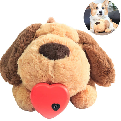 Plush puppy toy featuring a heartbeat simulator for soothing comfort, designed with an ultra-soft and cuddly exterior, perfect for children and pet lovers. 6
