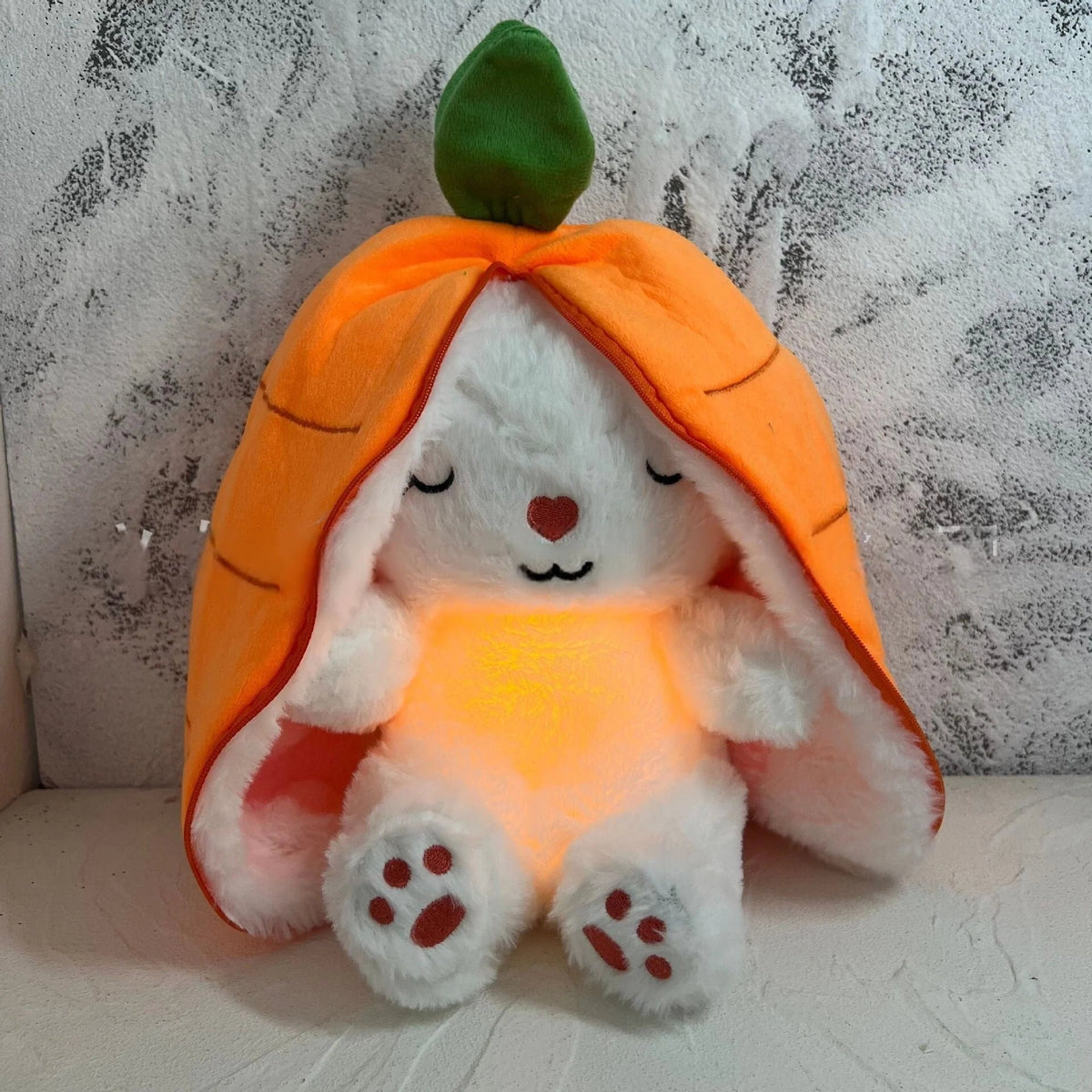 Plush sleep aid toy designed for children, featuring a calming breathing light and soothing sounds, perfect for providing soft huggable comfort at bedtime. 6