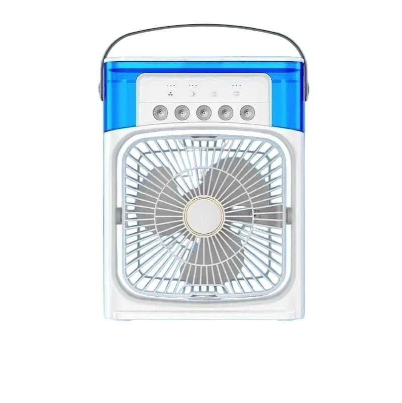 Portable 2-in-1 humidifier fan designed for bedrooms and offices, featuring a compact design and energy-efficient technology to enhance air quality. 9