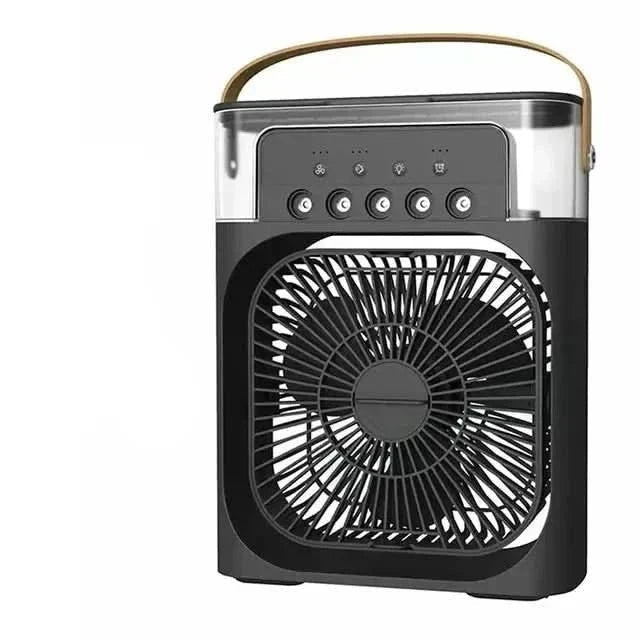 Portable 2-in-1 humidifier fan designed for bedrooms and offices, featuring a compact design and energy-efficient technology to enhance air quality. 8