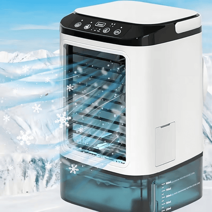 Portable air conditioner featuring a water cooling function, compact design, and USB power for efficient cooling at home or while traveling. 0