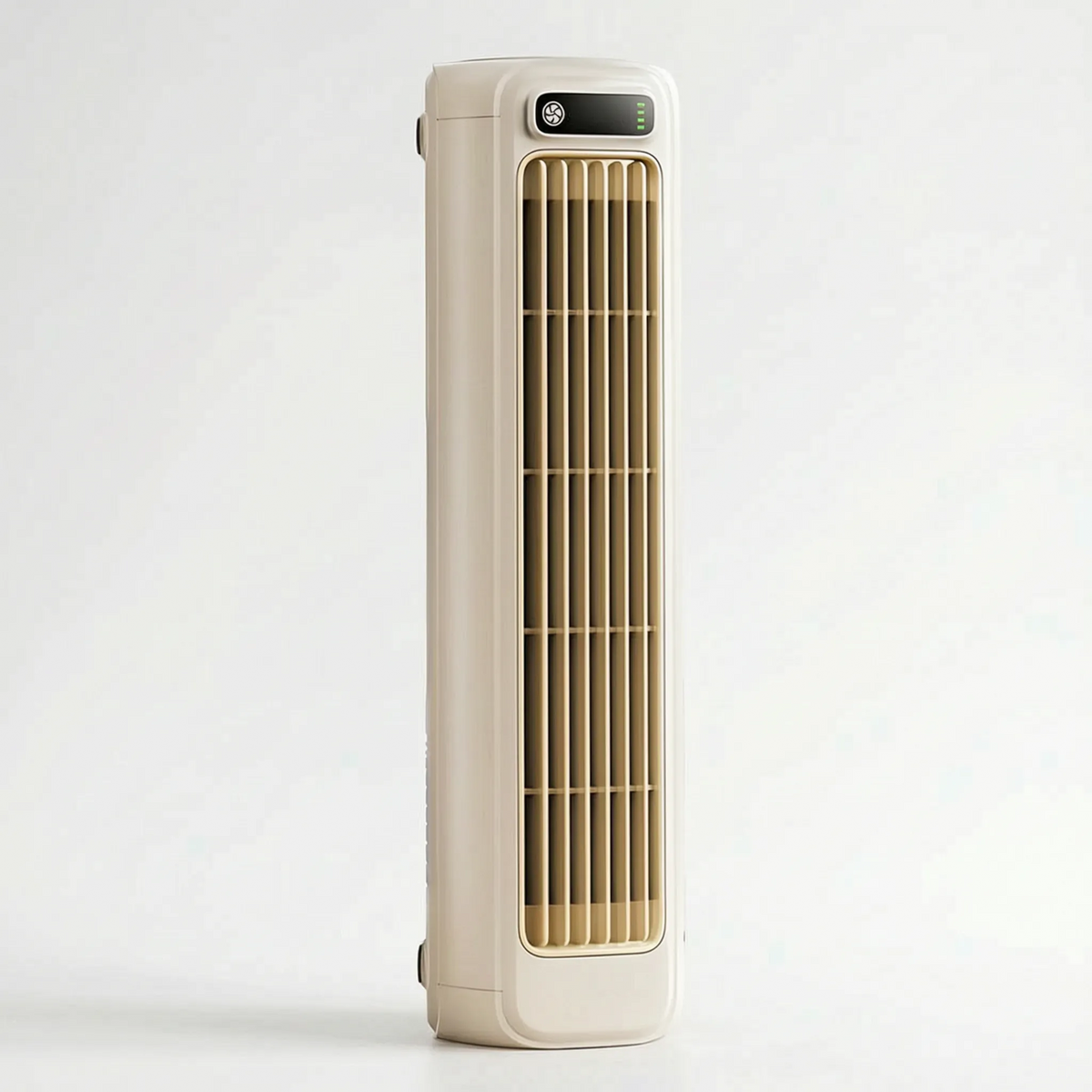 Portable air cooler with a rechargeable battery in a compact bladeless design, featuring a sleek grey finish and capable of providing up to 12 hours of cooling 9