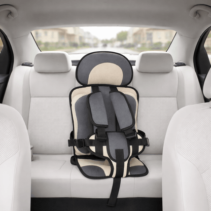 Portable booster seat for children featuring cushioned support, designed for safety and comfort during travel, lightweight for easy installation. 6