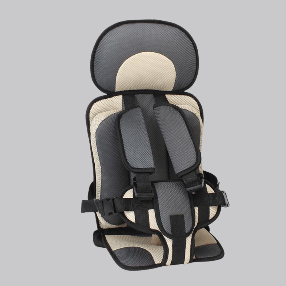 Portable booster seat for children featuring cushioned support, designed for safety and comfort during travel, lightweight for easy installation. 7