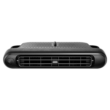 Portable car fan featuring adjustable speed control, designed for compact use in vehicles, powered by USB for convenience and efficient airflow. 3