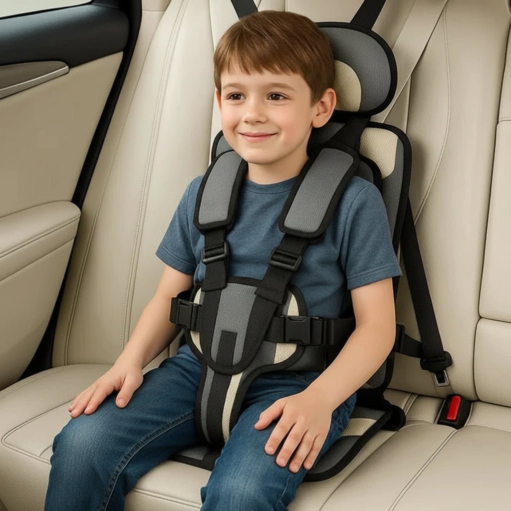 Portable Child Travel Seat with 5-Point Harness – Lightweight and Foldable for Vehicle Use – Padded Comfort – 55.1 x 23.9 x 33.5 cm 5