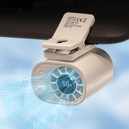 Portable Clip On Fan with adjustable airflow, featuring a rechargeable battery, perfect for hands-free cooling on-the-go. 4
