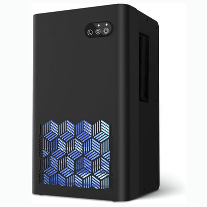 Portable dehumidifier designed for bedrooms and bathrooms, featuring auto shut-off and a compact, quiet design for effective moisture removal. 2