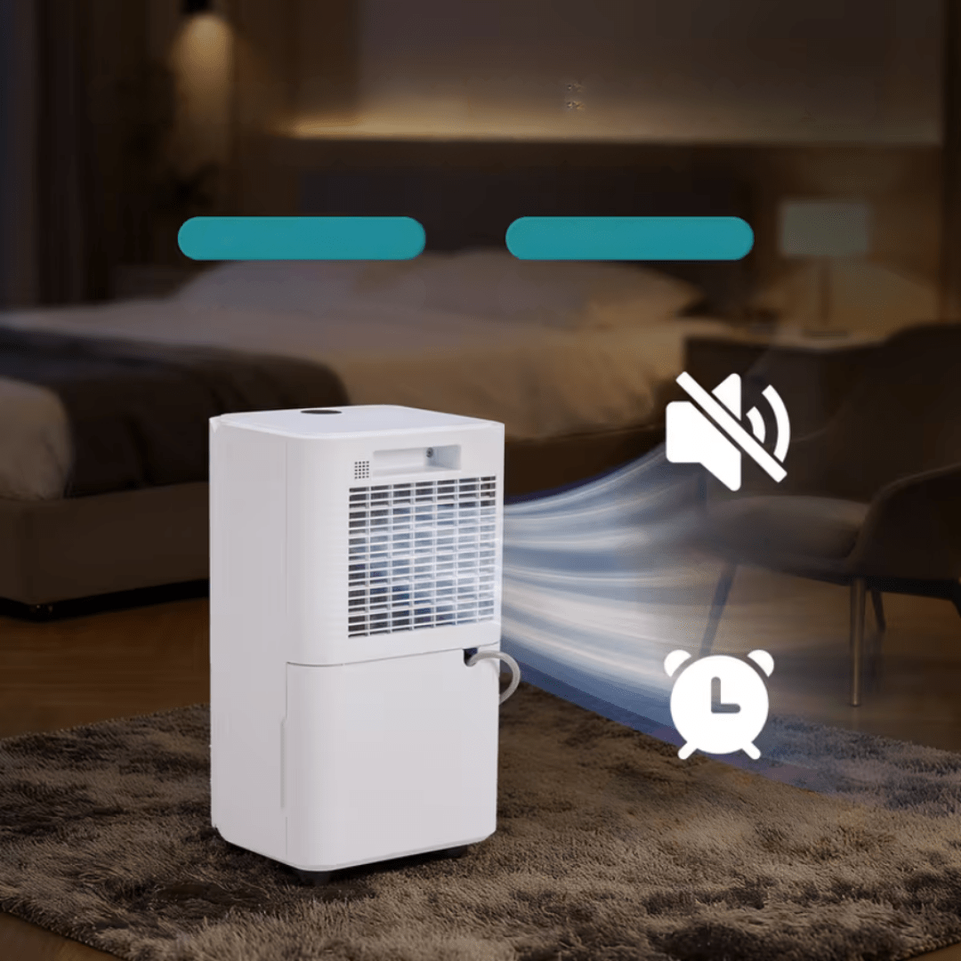 Portable Dehumidifier with Continuous Drainage for Large Rooms – 50 Pint Capacity, Ideal for Bathroom and Bedroom Use